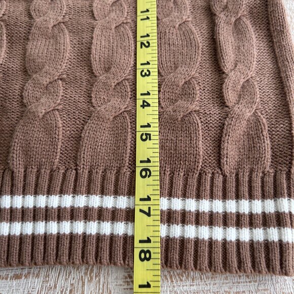 Love Tree Brown and White Cable Knit Vest Size Large - Picture 3 of 6